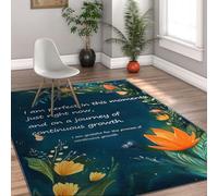 Via Vela Tapis 180x300cm Inspirants Salon carpette de Fleurs Orange Sarcelle Descente lit à Poils Faibles antidérapant Chambre Fin Pliable Citations positives Palette Salle Manger Maison