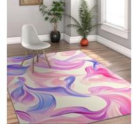 Via Vela Tapis 180x300cm Tapis Abstraits Modernes Chambre bébé Motif Liquide Swir Pliable Fin antidérapant résistant Taches Sol Poil Bas Filles Style esthétique rêve