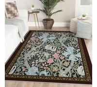Via Vela Tapis 180x300cm Vintage carpette lys Honeysuckle imprimé Descente de lit botanique lavables pour Salon Chambre Fleurs antidérapantes décoration intérieure Moderne