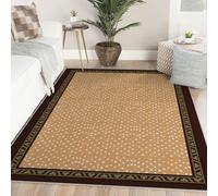Via Vela Tapis 60x120cm à Bordure géométrique carpette Traditionnels Bohèmes Descente de lit antidérapants lavables Couleur Terre Décoration Moderne Salon Minimalisme Poil Bas intérieure Grande