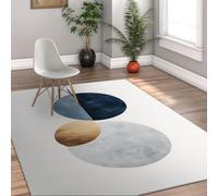 Via Vela Tapis 60x120cm du Milieu siècle Salon Cercles Abstraits Modernes carpette antidérapants résistants aux Taches Descente de lit à Poil Bas Bureau Domicile Large Salle conférence Pliable et