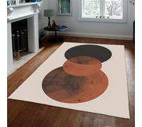 Via Vela Tapis 60x90cm Abstrait Motif Circulaire Tache Impression antidérapant Lavable Pliable à Poils Ras Tapis de Sol pour Salon Chambre Salle de Classe