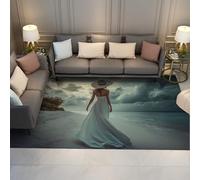 Via Vela Tapis 60x90cm côtiers Modernes Plage Femme Salon carpette Paysage Unique du Ciel Studio de Descente lit antidérapants à Poil Bas Grand au Sol Esthétique Palmier Tropical Style d Art la