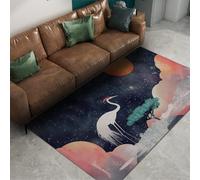 Via Vela Tapis 60x90cm de rêve carpette Orange Sun Crane Salle à Manger Descente lit Fin et Pliable Gros Chambre d Amis antidérapants Jeux bébé décoratif intérieur Oriental