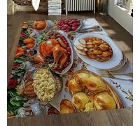 Via Vela Tapis 60x90cm lavables Style Humour Noir carpette surréalistes pour Salon Poules Dernier souper Descente de lit Fins et Doux Dessins animés Gothique antidérapant Bas à Poil Maison