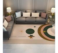 Via Vela Tapis 90x150cm Bohèmes Celestial Minimalist Art carpette antidérapant Lavable en Machine pour Chambre Large Descente de lit à Poil Bas Pliables Fins et résistants aux Taches Salon Salle