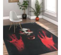 Via Vela Tapis 90x150cm décoratifs d Halloween Portrait de Visage Zombie carpette du Salon Descente lit Horreur Machine Lavable résistants aux Taches Chambre Art Unique Sol Grand Pliable Sombre et