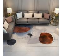 Via Vela Tapis 90x150cm Minimaliste carpette contemporains Doux lavables pour Salon Descente de lit antidérapante bohème Bleu Marine et en Terre Cuite Fins Grande Taille Cuisine buanderie