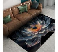 Via Vela Tapis 90x180cm de rêve Fleurs translucides carpette Cuisine antidérapants Descente lit lavables Chambre d Amis Fin Pliable Large Poil Bas Buanderie Fleur Lotus Moderne