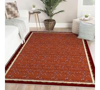 Via Vela Tapis à 90x150cm Motif Rust Orange Vines carpette Modernes Bohèmes Fins et lavables antidérapants pour Salon Chambre Moquette décoration botanique Minimaliste