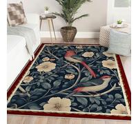 Via Vela Tapis Art Nouveau 180x300cm Classiques pour Chambre à Coucher lavables résistants aux Taches d Enfant Motifs de Fleurs et Oiseaux Plantes Mignonnes Salon Décoration intérieur Filles