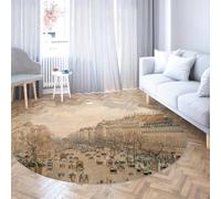 Via Vela Tapis Rond antidérapant Lavable de Style Classique 160cm Boulevard Montmartre Paris Imprimer Maison Tapis Circulaire antidérapant pour Salle d’étude Salle à Manger