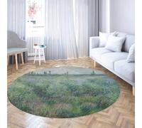Via Vela Tapis Ronds de Style Classique 80cm Seine River Scenery Pattern Tapis Mince antidérapant Lavable pour Salle de Classe vestiaire Jeux décors Tapis