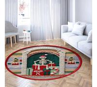 Via Vela Tapis Ronds Gothiques de Noël 100cm Esthétique Sombre Squelette drôle moquet Circulaire Lavable à l’intérieur pour Appartement de Vestige Bureau à Domicile