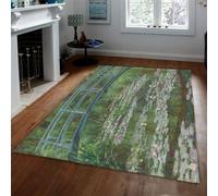 Via Vela Tapis Vert célèbre Peinture Tapis de Bain Peinture à l'huile Art Classique Printemps Monet Pont Salle de Bain Cuisine Tapis 60x90 cm