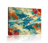 Via Vela Toile abstraite Art mural Imprimés colorés aux coups de pinceau Paysages de montagne enneigés Affiches encadrées pour salon Chambre Décoration intérieure 30x40cm