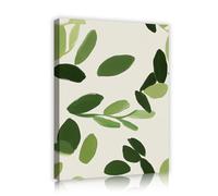 Via Vela Toile botanique Art mural Feuilles vertes abstraites Traits Œuvres texturées Imprimés Affiche nordique moderne Fresque pour décoration de salle à manger 30x40cm