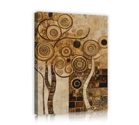 Via Vela Toile d’arbre Art mural Branches abstraites en tourbillon marron Estampes d’œuvres d’art Fresque d’affiche encadrée de style vintage pour salon Décoration intérieure 90x120cm