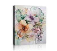 Via Vela Toile de fleurs tropicales Art mural Botanique Fresques aquarelle Tirages d’œuvres Affiches abstraites Peintures pour la décoration de la chambre et du salon 80x100cm