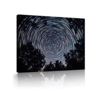 Via Vela Toile de nuit étoilée Art mural Galaxie Forêt Estampes Affiches du ciel nocturne Fresque Vue moderne pour la décoration de la chambre et du salon 75x100cm