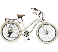 Vélo Cruiser Femme - Via Veneto By Canellini Aluminium Beige - Bicyclette Ville Retro Vintage Beige