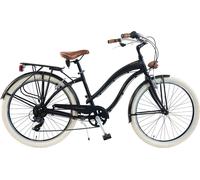 Vélo Cruiser Femme - Via Veneto By Canellini Aluminium Noir - Bicyclette Ville Retro Vintage Noir