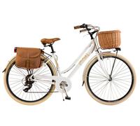 Via Veneto by Canellini vélo de ville alu femelle avec panier et sacoche latérale - Blanc 50