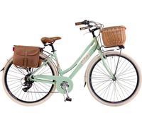 Via Veneto by Canellini vélo de ville femme aluminium avec panier et sac - vert clair 50