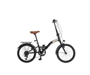 Via Veneto the Original - Vélo Pliant Folding Via 20" Transmission à 6 vitesses, Vélo Rétro Vintage, Fabriqué en Italie, Noir Poudre de Café (Mat) | VV739