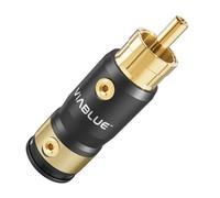 VIABLUE Fiche RCA T8 / RCA - Version à vis - Plaqué or véritable 24 carats - Boîtier en métal - Connecteurs enfichables haut de gamme - 2 paires (4 pièces)