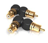 VIABLUE XS-SERIE Adaptateur Rca Cinch Paire 90° XL Coudée High-End-Adapter -