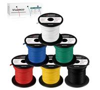 VIABRICO Fil électrique de calibre 18 de 18 m, 18 AWG automatique de 30,5 m par bobine, 6 couleurs de fil électrique basse tension en aluminium plaqué cuivre, calibre 18, kit de fils de raccordement