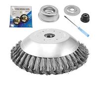 Viabrico Tête Brosse Désherbage pour Débroussailleuse, avec Contre-écrou plateau désherbage en fil d'acier 8 pouce