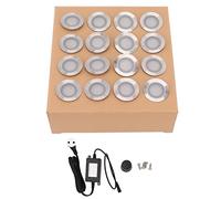 ViaGasaFamido 16 Pcs LED Deck Light Kit 10W 2800 à 3200K Blanc Chaud IP67 Étanche Encastré LED Lampe de Pont pour Maison Garage Bureau Décor 90V à 265V