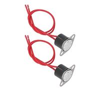 ViaGasaFamido 2pcs KSD301 Thermostat Contrutage de Commande de Température avec du Fil de Réponse à L'épreuve Rapide Interrupteur Thermique 10A 250V Aluminium (50℃)