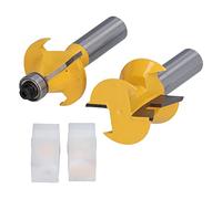 ViaGasaFamido 2pcs Tonge Groove Router Bit 1/2 Pouces Shank Tungsten Alliage en Acier Haute Précision de Coupe 120 ° avec Banquette de Bordure D'outil de Ciseau de Menuiserie pour les Projets