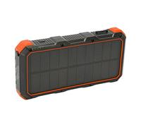 ViaGasaFamido Banque d'énergie Solaire, Chargeur Solaire ABS Portable avec Lumière LED, Banque d'alimentation USB 36800 MAh pour Les Aventures en Plein Air (Orange)
