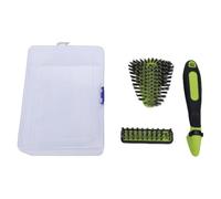 ViaGasaFamido Brosse Métallique, 2 Têtes de Brosse Interchangeables (carrée et en V) avec étui de Rangement pour le Décapage de la Rouille et le Nettoyage des Grilles et Surfaces métalliques.