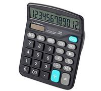 ViaGasaFamido Calculatrice de Base à Double Alimentation Calculatrice de Bureau à 12 Chiffres avec Grand écran LCD et Grand Bouton Sensible pour Une Utilisation au Bureau à Domicile (Black)