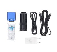 ViaGasaFamido Caméra de Microscope Industriel HY-5100, Caméra de Microscope Vidéo Numérique USB 24 MP HD 1080P avec Objectif à Monture C pour Système Logiciel Informatique, Inspection (Prise UE)