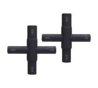 ViaGasaFamido Clé de Robinet à 4 Voies, Jeu de Clés Croisées en Acier avec 4 Tailles d'entraînement, Conception Compacte pour les Vannes de Robinets Sillcocks, la Plomberie et l'utilisation