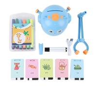 ViaGasaFamido Dessin Robot for Kids Interactive Painting Painting Learning Toy pour Filles Garçons avec 100 Cartes 12 Stylos Colorants (Bleu Ciel)