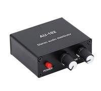 ViaGasaFamido Distributeur de Son Actif à 2 Voies, Mini Ampli en Alliage d'aluminium pour écouteurs et Radio, Interface 3,5 Mm, Idéal pour Les Audiophiles