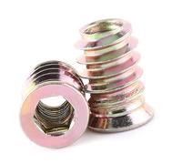 ViaGasaFamido Écrou en Bois M6, écrou d'insertion en Acier au Carbone plaqué Zinc, Insert fileté 20 Pièces pour l'assemblage de Meubles (M6*17mm)