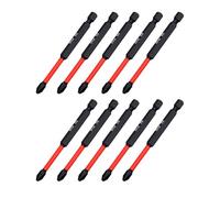 ViaGasaFamido Embouts de Tournevis PH de qualité Industrielle, Jeu D'Embouts PH de qualité Professionnelle, Embouts à Percussion Robustes en Acier allié S2 avec Tige Hexagonale Antirouille de (90mm