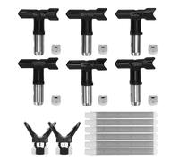ViaGasaFamido Ensemble de 6 Embouts de Pulvérisation de Peinture sans Air, Buses en Acier Inoxydable 211 315 417 515 517 523 avec 6 Filtres 2 Sièges, pour la Plupart des Pulvérisateurs sans