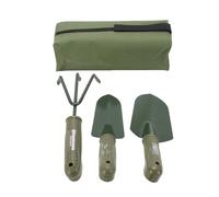 ViaGasaFamido Ensemble D'outils de Jardin 3 en 1 : Truelle Large, Pelle étroite, Râteau avec Manche Antidérapant Recouvert de Caoutchouc et Pochette de Rangement en Tissu Oxford pour