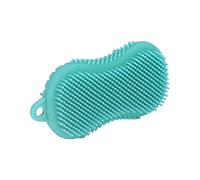 ViaGasaFamido Épurateur Corporel en Silicone, Brosse de Bain Ergonomique en Silicone avec Double Face pour Exfolier et Masser le Cuir Chevelu, Parfaite pour les Soins des Cheveux et du Corps (GREEN)