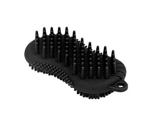 ViaGasaFamido Épurateur Corporel en Silicone, Brosse de Bain Ergonomique en Silicone avec Double Face pour Exfolier et Masser le Cuir Chevelu, Parfaite pour les Soins des Cheveux et du Corps (BLACK)