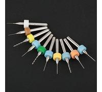 ViaGasaFamido Forets PCB 10 Pièces, Jeu de Micro-forets en Carbure de Tungstène pour Circuits Imprimés, Outils de Précision pour la Fabrication et la Modélisation de Bijoux